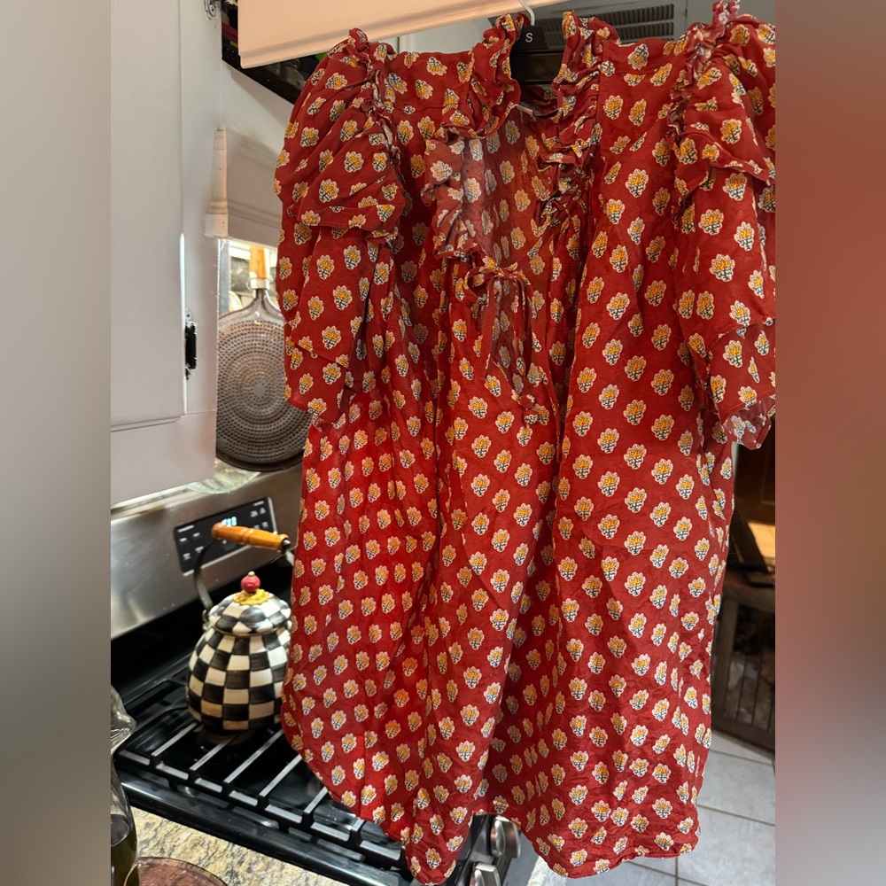 Hunter bell silk ruffle top size m